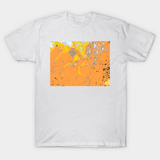 Orange Yellow Red Striations Abstract T-Shirt by Michelle Le Grand